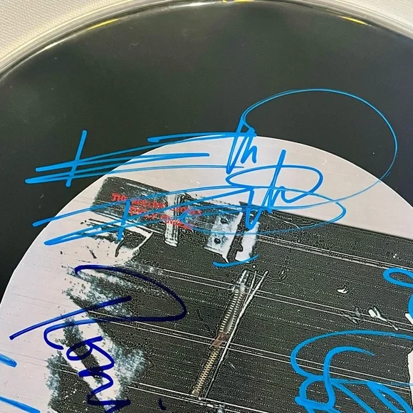 Sticky Fingers Drumhead signed by The Rolling Stones, COA Vinyl Records